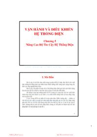 Bài giảng Vận hành và điều khiển hệ thống điện - Chương 5: Nâng cao độ tin cậy hệ thống điện - Võ Ngọc Điều