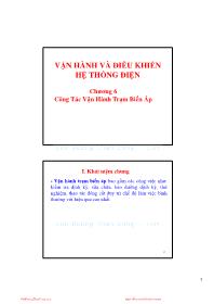 Bài giảng Vận hành và điều khiển hệ thống điện - Chương 6: Công tác vận hành trạm biến áp - Võ Ngọc Điều