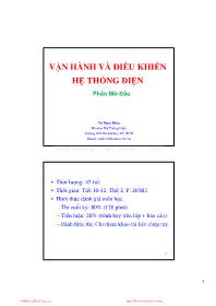 Bài giảng Vận hành và điều khiển hệ thống điện - Giới thiệu chung - Võ Ngọc Điều