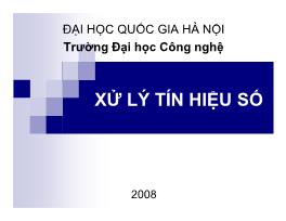 Bài giảng Xử lý số tín hiệu số - Giới thiệu