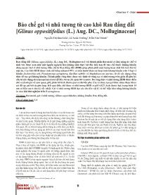 Bào chế gel vi nhũ tương từ cao khô Rau đắng đất [Glinus oppositifolius (L.) Aug. DC., Molluginaceae]