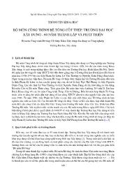 Bộ môn công trình bê tông cốt thép, trường đại học xây dựng - 60 năm thành lập và phát triển