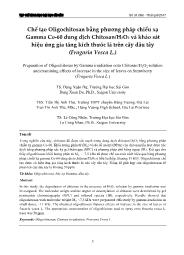 Chế tạo Oligochitosan bằng phương pháp chiếu xạ Gamma Co-60 dung dịch Chitosan/H2O2 và khảo sát hiệu ứng gia tăng kích thước lá trên cây dâu tây (Fragaria Vesca L.)