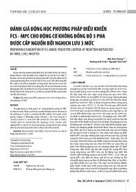 Đánh giá động học phương pháp điều khiển FCS - MPC cho động cơ không đồng bộ 3 pha được cấp nguồn bởi nghịch lưu 3 mức