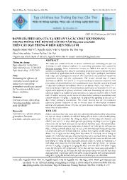 Đánh giá hiệu quả của xạ khuẩn và các chất kích kháng trong phòng trừ bệnh rỉ sắt do nấm puccinia arachidis trên cây đậu phộng ở điều kiện nhà lưới