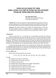 Đánh giá khả năng tiết kiệm năng lượng của thiết bị thông gió thu hồi nhiệt trong hệ thống điều hòa không khí