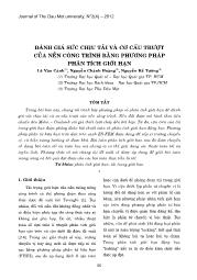 Đánh giá sức chịu tải và cơ cấu trượt của nền công trình bằng phương pháp phân tích giới hạn