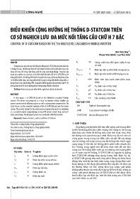 Điều khiển cộng hưởng hệ thống D-Statcom trên cơ sở nghịch lưu đa mức nối tầng cầu chữ H 7 bậc