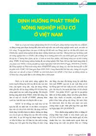 Định hướng phát triển nông nghiệp hữu cơ ở Việt Nam