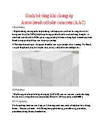 Gạch bê tông khí chưng áp Autoclaved cellular concrete (AAC)