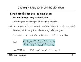 Giáo trình Điều khiển tự động - Chương 7: Khảo sát ổn định hệ gián đoạn