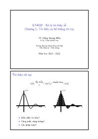 Giáo trình ET4020 - Xử lý tín hiệu số - Chương 1: Tín hiệu và hệ thống rời rạc - Đặng Quang Hiếu