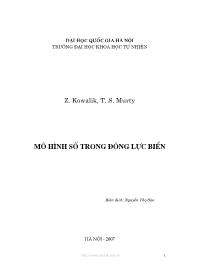 Giáo trình Mô hình số trong động lực biển - Chương 1: Thiết lập các phương trình tổng quát