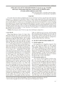 Hiệu quả của xử lý nấm đối kháng trichoderma spp. và kẽm đến đặc tính sinh trưởng, năng suất và phẩm chất của ba giống khoai lang tím