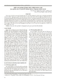 Hiệu quả kinh tế khi thực hiện đóng góp do quốc gia tự quyết định (ndcs) trong chăn nuôi