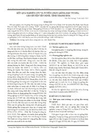 Kết quả nghiên cứu và tuyển chọn giống đậu tương cho huyện Yên Định, tỉnh Thanh Hóa