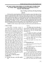 Kết quả tuyển chọn giống và tác động một số biện pháp kỹ thuật trên lan kiếm hoàng vũ (cymbidium sinense) tại các tỉnh phía Bắc