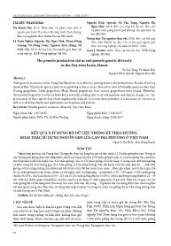 Kết quả xây dựng bộ dữ liệu thống kê theo hướng khai thác sử dụng nguồn gen lúa cạn địa phương ở Việt Nam