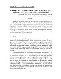 Khả năng cạnh tranh của nông sản miền Trung: Nghiên cứu trường hợp sản phẩm cao su tại tỉnh Thừa Thiên Huế