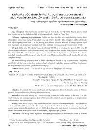 Khảo sát độc tính cấp và tác dụng hạ glucose huyết thực nghiệm của cao cồn chiết từ mắc cỡ (mimosa pudica l.)