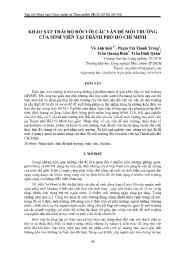 Khảo sát thái độ đối với các vấn đề môi trường của sinh viên tại thành phố Hồ Chí Minh