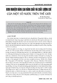 Kinh nghiệm nâng cao năng suất và chất lượng chè của một số nước trên thế giới