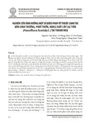 Nghiên cứu ảnh hưởng một số biện pháp kỹ thuật canh tác đến sinh trưởng, phát triển, năng suất cây lạc tiên (passiflora foetida l.) tại Thanh Hóa