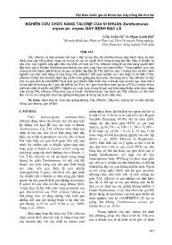 Nghiên cứu chức năng talome của vi khuẩn xanthomonas oryzae pv. oryzae gây bệnh bạc lá