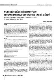 Nghiên cứu điều khiển bám quỹ đạo cho cánh tay robot chịu tác động của trễ biển đổi