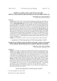 Nghiên cứu định lượng acid Trans - Cinnamic trong vỏ quế chi bằng phương pháp sắc ký lỏng hiệu năng cao