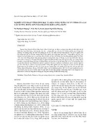 Nghiên cứu hoạt tính sinh học và khả năng nuôi cấy in vitro của gai cây xương rồng (opuntia dillenii (ker gawl.) haw)
