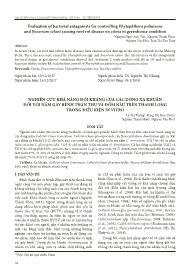 Nghiên cứu khả năng đối kháng của các dòng xạ khuẩn đối với nấm gây bệnh thán thư và đốm nâu trên thanh long trong điều kiện in vitro