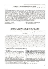 Nghiên cứu khả năng sinh trưởng và phát triển của giống lúa bc15 tại đồng bằng sông Cửu Long