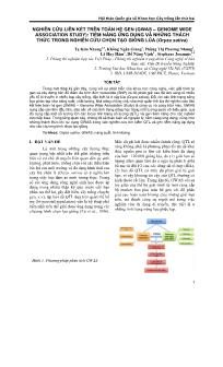 Nghiên cứu liên kết trên toàn hệ gen (gwas – genome wide association study): tiềm năng ứng dụng và những thách thức trong nghiên cứu chọn tạo giống lúa (oryza sativa)