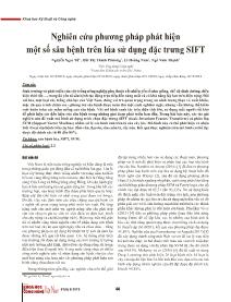 Nghiên cứu phương pháp phát hiện một số sâu bệnh trên lúa sử dụng đặc trưng SIFT