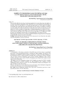 Nghiên cứu thành phần loài côn trùng gây hại và côn trùng ngoại lai ở xã Hoàng Hoa Thám, thành phố Chí Linh, Hải Dương