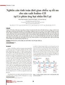 Nghiên cứu tính toán thời gian chiếu xạ tối ưu cho sản xuất Iodine-125 tại Lò phản ứng hạt nhân Đà Lạt