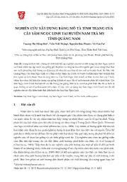 Nghiên cứu xây dựng bảng mô tả tính trạng của cây sâm ngọc linh tại huyện Nam Trà My tỉnh Quảng Nam