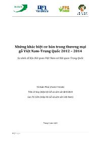Những khác biệt cơ bản trong thương mại gỗ Việt Nam - Trung Quốc 2012 – 2014