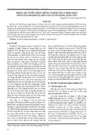 Phân lập, tuyển chọn chủng vi sinh vật có khả năng phân giải phosphate khó tan từ đất rừng Xuân Liên