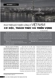 Phát triển đô thị bền vững ở Việt Nam cơ hội, thách thức và triển vọng