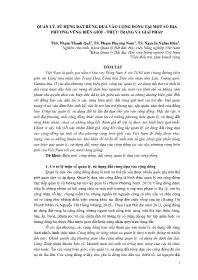 Quản lý, sử dụng đất rừng dựa vào cộng đồng tại một số địa phƣơng vùng biên giới –  thực trạng và giải pháp