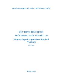 Quy phạm thực hành nuôi trồng thủy sản hữu cơ Vietnam organic aquaculture standard