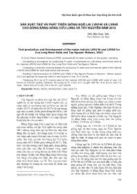 Sản xuất thử và phát triển giống ngô lai lvn146 và lvn68 cho đồng bằng sông Cửu Long và Tây Nguyên năm 2012