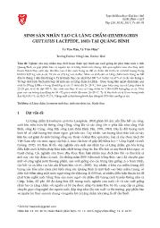 Sinh sản nhân tạo cá lăng chấm (hemibagrus guttatus lacépède, 1803) tại Quảng Bình