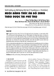 Sinh trưởng và chất lượng thịt lợn ly (landrance × yorkshire) nuôi bằng thức ăn bổ sung thảo dược tại Phú Thọ