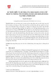 Sự thấu hiểu và sẻ chia của nhà mjang cung cấp dịch vụ thông tin di động dành cho khách hàng tại Thừa Thiên Huế