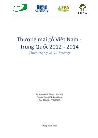 Thương mại gỗ Việt Nam - Trung Quốc 2012 - 2014 - Thực trạng và xu hướng