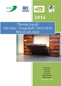 Thương mại gỗ Việt Nam - Trung Quốc 2013-2016 - Một số nét chính