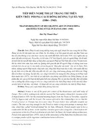 Tiếp biến nghệ thuật trang trí trên kiến trúc phong cách Đông Dương tại Hà Nội (1884 - 1945)